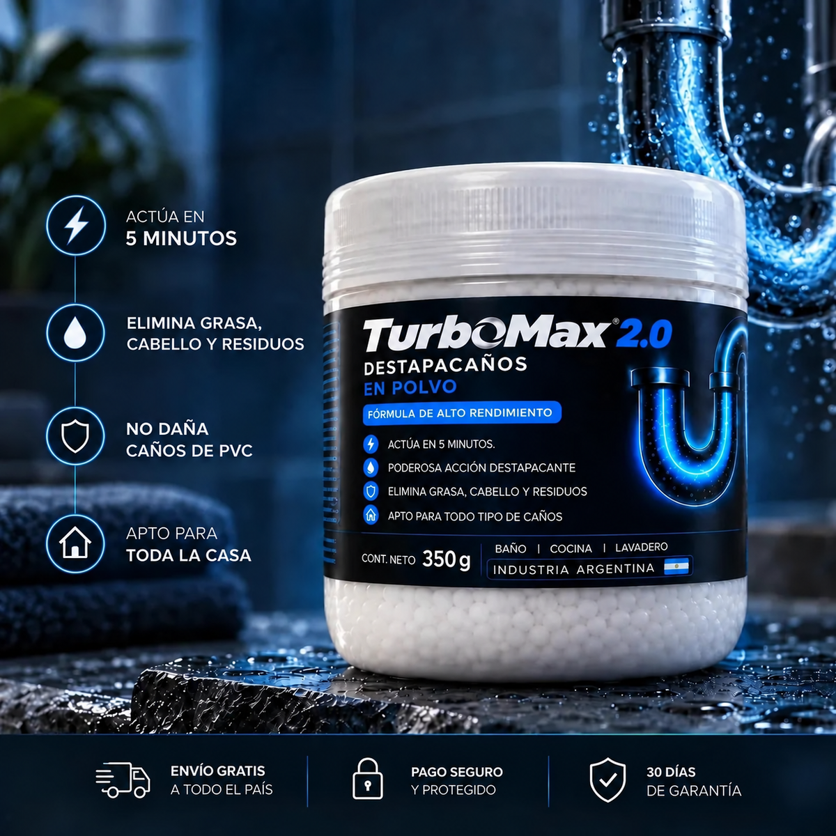 TurboMax Destapacañerías 350 g