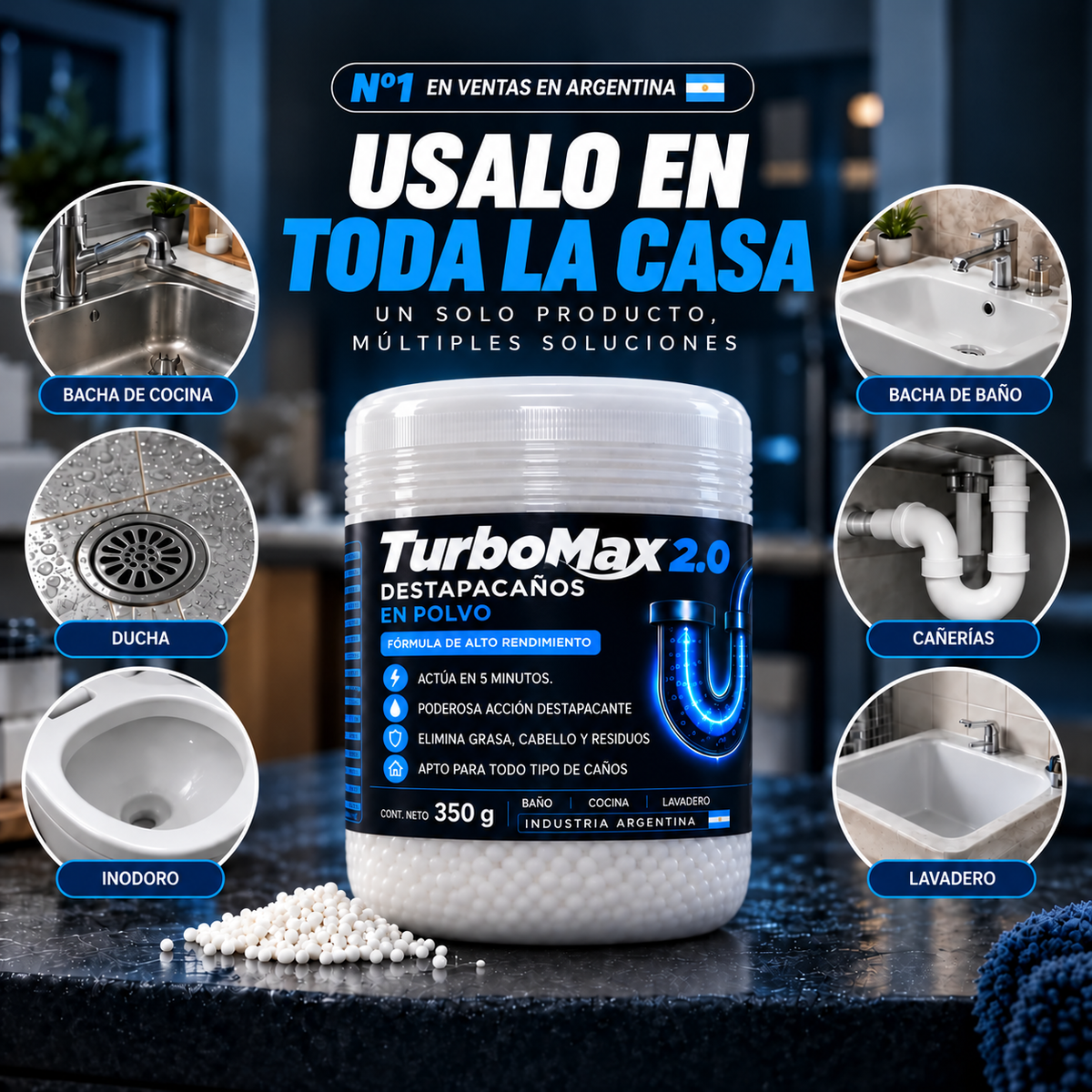 TurboMax Destapacañerías 350 g
